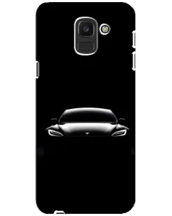Чехол для Samsung Galaxy J6 2018 (J600F) с картинкой «Фары Tesla Night»