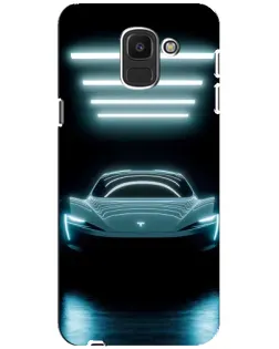 Чехол для Samsung Galaxy J6 2018 (J600F) с картинкой «Tesla в неоне»