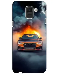 Чохол для Samsung Galaxy J6 2018 (J600F) з картинкою «Audi у вогняному диму»