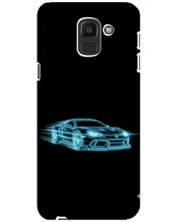 Чехол для Samsung Galaxy J6 2018 (J600F) с картинкой «Неоновый контур Lamborghini»