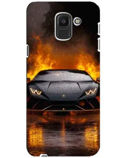 Чехол для Samsung Galaxy J6 2018 (J600F) с картинкой «Lamborghini в огне»