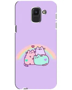Чохол для Samsung Galaxy J6 2018 (J600F) з картинкою «Веселкові Пушини»
