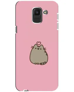 Чохол для Samsung Galaxy J6 2018 (J600F) з картинкою «Pusheen серце»