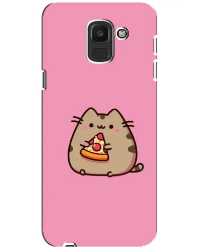 Чехол для Samsung Galaxy J6 2018 (J600F) с картинкой «Пушин с пиццей»