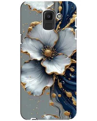 Чохол для Samsung Galaxy J6 2018 (J600F) з картинкою «Біла квітка та золотий флюїд» Чохол для Samsung Galaxy J6 2018 (J600F) з картинкою «Біла квітка та золотий флюїд»