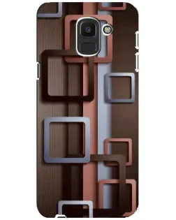 Чохол для Samsung Galaxy J6 2018 (J600F) з картинкою «Коричневі об'ємні квадрати»