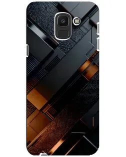 Чохол для Samsung Galaxy J6 2018 (J600F) з картинкою «Чорні геометричні блоки»