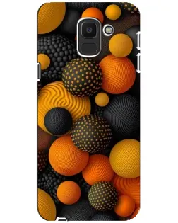 Чохол для Samsung Galaxy J6 2018 (J600F) з картинкою «Об'ємні помаранчеві сфери»