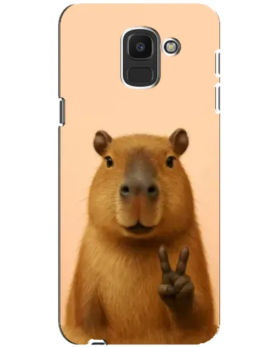 Чехол для Samsung Galaxy J6 2018 (J600F) с картинкой «Капибара виктория»