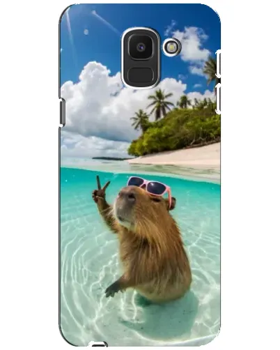 Чехол для Samsung Galaxy J6 2018 (J600F) с картинкой «Капибара на море»
