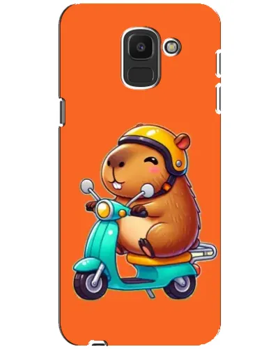 Чехол для Samsung Galaxy J6 2018 (J600F) с картинкой «Капибара на скутере»