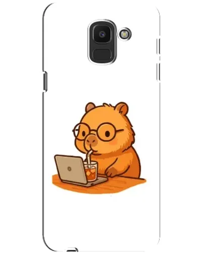 Чехол для Samsung Galaxy J6 2018 (J600F) с картинкой «Капибара с ноутбуком»