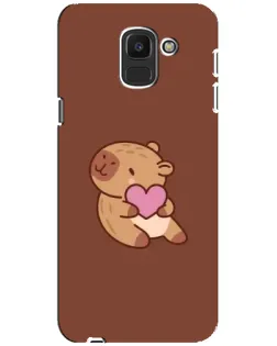 Чехол для Samsung Galaxy J6 2018 (J600F) с картинкой «Капибара с сердцем» Чехол для Samsung Galaxy J6 2018 (J600F) с картинкой «Капибара с сердцем»