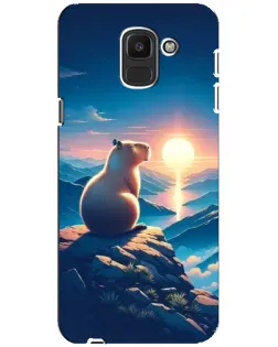 Чехол для Samsung Galaxy J6 2018 (J600F) с картинкой «Закат солнца с капибарой» Чехол для Samsung Galaxy J6 2018 (J600F) с картинкой «Закат солнца с капибарой»