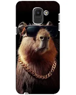 Чехол для Samsung Galaxy J6 2018 (J600F) с картинкой «Капибара золотая цепь» Чехол для Samsung Galaxy J6 2018 (J600F) с картинкой «Капибара золотая цепь»