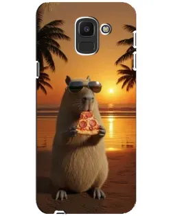 Чехол для Samsung Galaxy J6 2018 (J600F) с картинкой «Капибара с пиццей» Чехол для Samsung Galaxy J6 2018 (J600F) с картинкой «Капибара с пиццей»