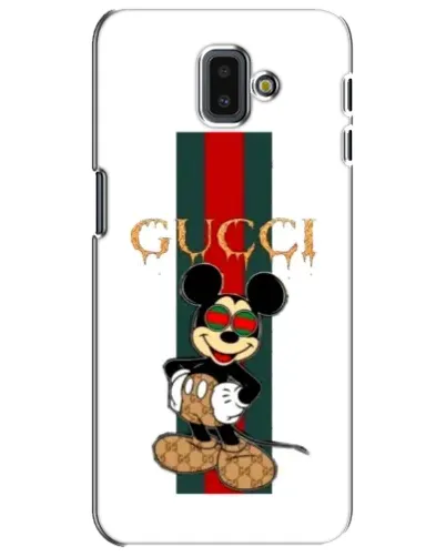 Чехол для Samsung Galaxy J6 Plus 2018 (J610) с картинкой «Микки Маус Gucci — полосы»
