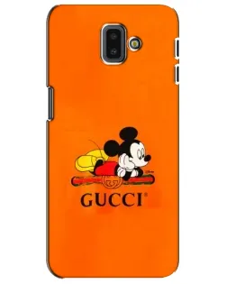 Чехол для Samsung Galaxy J6 Plus 2018 (J610) с картинкой «Микки Маус Gucci — оранж»