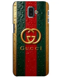 Чехол для Samsung Galaxy J6 Plus 2018 (J610) с картинкой «Gucci — фирменная полоса и золото»