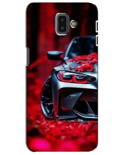 Чехол для Samsung Galaxy J6 Plus 2018 (J610) с картинкой «Спортивная BMW и цветы»