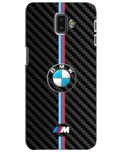 Чехол для Samsung Galaxy J6 Plus 2018 (J610) с картинкой «Эмблема BMW и карбон»