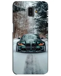 Чехол для Samsung Galaxy J6 Plus 2018 (J610) с картинкой «BMW в зимнем лесу»