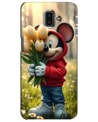 Чехол для Samsung Galaxy J6 Plus 2018 (J610) с картинкой «Микки с тюльпанами» Чехол для Samsung Galaxy J6 Plus 2018 (J610) с картинкой «Микки с тюльпанами»