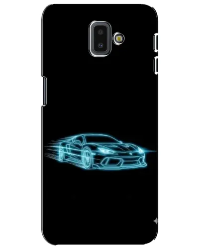 Чехол для Samsung Galaxy J6 Plus 2018 (J610) с картинкой «Неоновый контур Lamborghini»