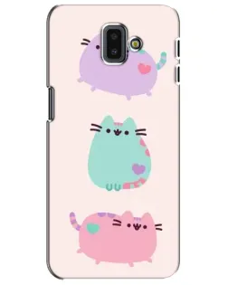 Чехол для Samsung Galaxy J6 Plus 2018 (J610) с картинкой «Pusheen трио»