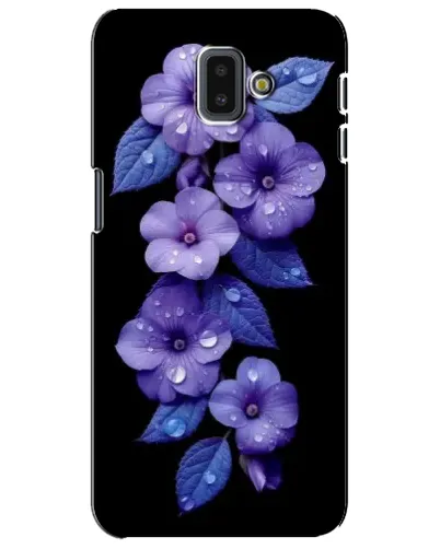 Чехол для Samsung Galaxy J6 Plus 2018 (J610) с картинкой «Фиолетовые цветы с росою»