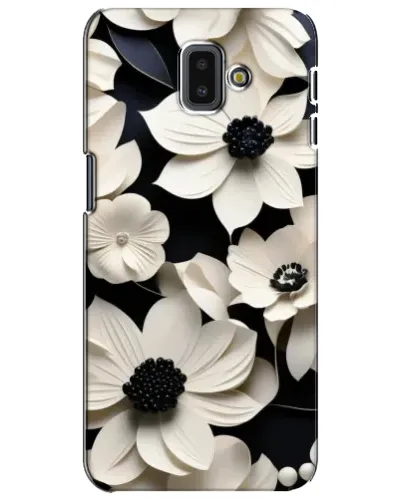 Чехол для Samsung Galaxy J6 Plus 2018 (J610) с картинкой «Объемные белые цветы»