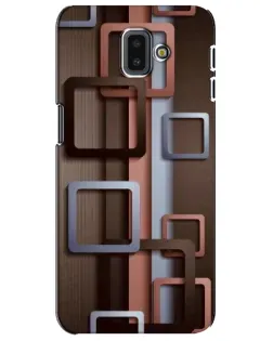 Чехол для Samsung Galaxy J6 Plus 2018 (J610) с картинкой «Коричневые объемные квадраты»