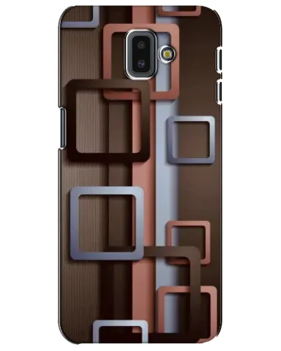 Чехол для Samsung Galaxy J6 Plus 2018 (J610) с картинкой «Коричневые объемные квадраты»