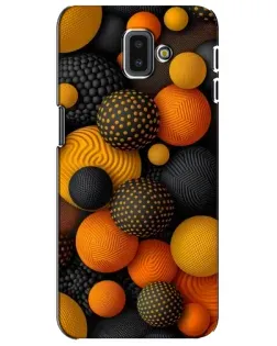 Чехол для Samsung Galaxy J6 Plus 2018 (J610) с картинкой «Объемные оранжевые сферы»