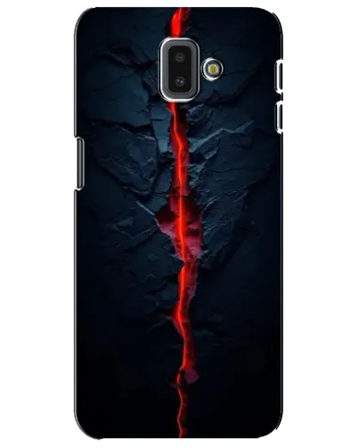 Чехол для Samsung Galaxy J6 Plus 2018 (J610) с картинкой «Kрасная лавовая трещина»