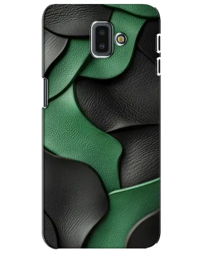 Чехол для Samsung Galaxy J6 Plus 2018 (J610) с картинкой «Зеленые кожаные волны»