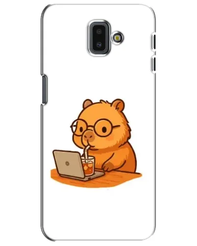 Чохол для Samsung Galaxy J6 Plus 2018 (J610) з картинкою «Капібара з ноутбуком»