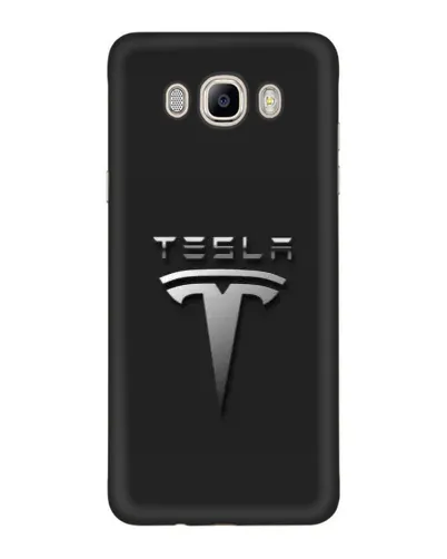 Чехол для Samsung Galaxy J7 2016 (J710, J7108) с картинкой «Стальной логотип Tesla»
