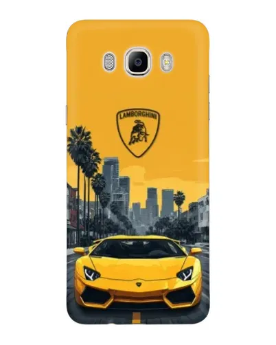 Чехол для Samsung Galaxy J7 2016 (J710, J7108) с картинкой «Желтый Lamborghini город»
