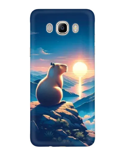 Чехол для Samsung Galaxy J7 2016 (J710, J7108) с картинкой «Закат солнца с капибарой»
