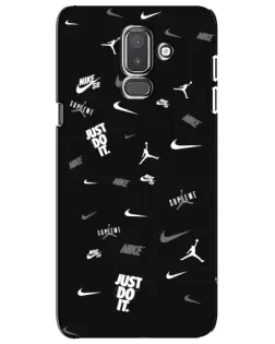 Чехол для Samsung Galaxy J8 2018 (J810) с картинкой «Nike Black Pattern»