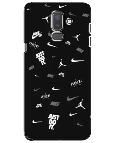 Чехол для Samsung Galaxy J8 2018 (J810) с картинкой «Nike Black Pattern»