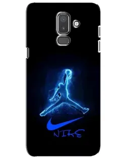 Чехол для Samsung Galaxy J8 2018 (J810) с картинкой «Jordan Neon Blue»