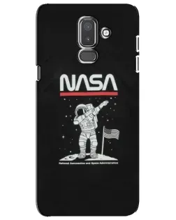 Чохол для Samsung Galaxy J8 2018 (J810) з картинкою «NASA — крокуємо по Місяцю»