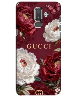Чехол для Samsung Galaxy J8 2018 (J810) с картинкой «Gucci — бордовые розы»