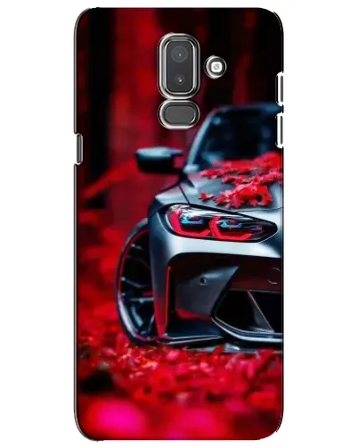 Чехол для Samsung Galaxy J8 2018 (J810) с картинкой «Спортивная BMW и цветы»