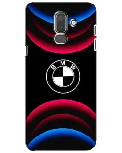 Чехол для Samsung Galaxy J8 2018 (J810) с картинкой «Логотип BMW и неоновые дуги»