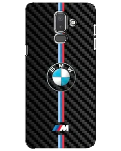 Чехол для Samsung Galaxy J8 2018 (J810) с картинкой «Эмблема BMW и карбон»