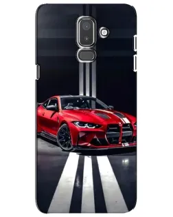 Чехол для Samsung Galaxy J8 2018 (J810) с картинкой «Красная BMW на дороге»