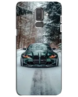 Чехол для Samsung Galaxy J8 2018 (J810) с картинкой «BMW в зимнем лесу»